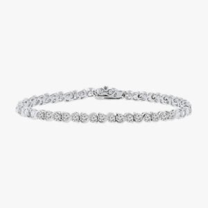 Infinity Chain Bangle Bracelet with CZ Stones