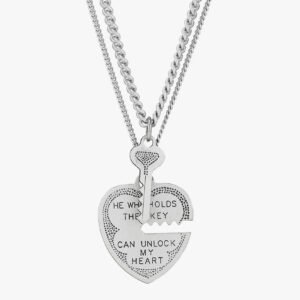 Brilliance Fine Jewelry Sterling Silver Breakable Heart Key Pendant