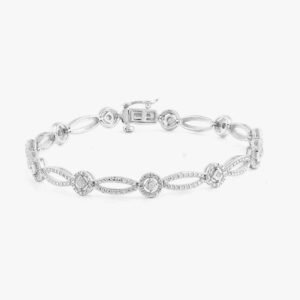 Brilliance Sterling Silver 1/10 CTTW Diamond Bracelet