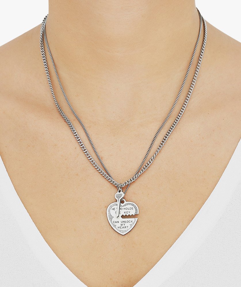 Brilliance Fine Jewelry Sterling Silver Breakable Heart Key Pendant - Image 3