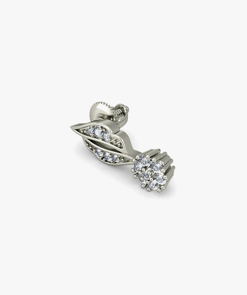 Bluestone White Gold and Diamond Stud Earrings - Image 2